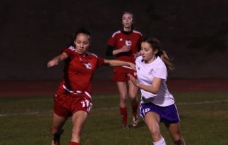 Michaela Ramirez in Monday's 2-1 loss to Hanford in Tiger Stadium.